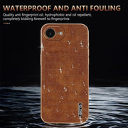 For iPhone 16e AZNS Electroplated Frame Crocodile Texture Full Coverage Phone Case(Blue)