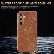 For Samsung Galaxy S24+ 5G AZNS Electroplated Frame Crocodile Texture Full Coverage Phone Case(Brown)