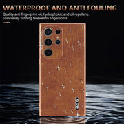 For Samsung Galaxy S24 Ultra 5G AZNS Electroplated Frame Crocodile Texture Full Coverage Phone Case(Brown)