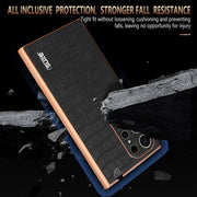 For Samsung Galaxy S24 Ultra 5G AZNS Electroplated Frame Crocodile Texture Full Coverage Phone Case(Blue)