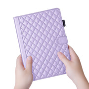 For iPad Pro 13 2024 Rhombus Lattice Leather Smart Tablet Case(Purple)