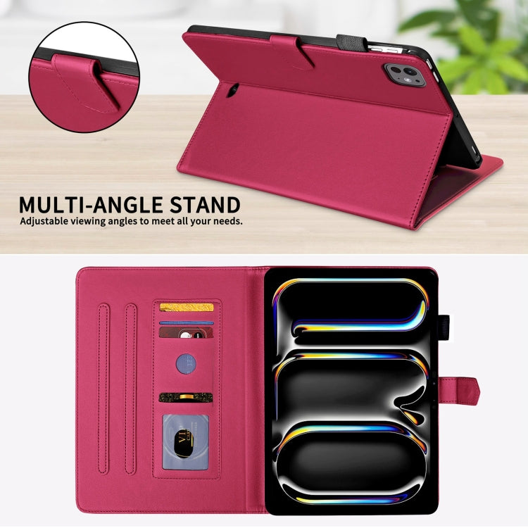 For iPad Pro 11 2024 Rhombus Lattice Leather Smart Tablet Case(Red) - free shipping - PMC TechLife - Order now!