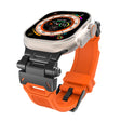 For Apple Watch SE 2023 44mm Stainless Steel Connector TPU Watch Band(Black Orange) - free shipping - PMC TechLife - Order now!
