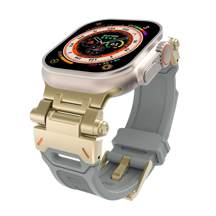 For Apple Watch Ultra 2 49mm Stainless Steel Connector TPU Watch Band(Gold Grey) - free shipping - PMC TechLife - Order now!