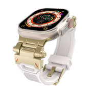 For Apple Watch Ultra 2 49mm Stainless Steel Connector TPU Watch Band(Gold Starlight)