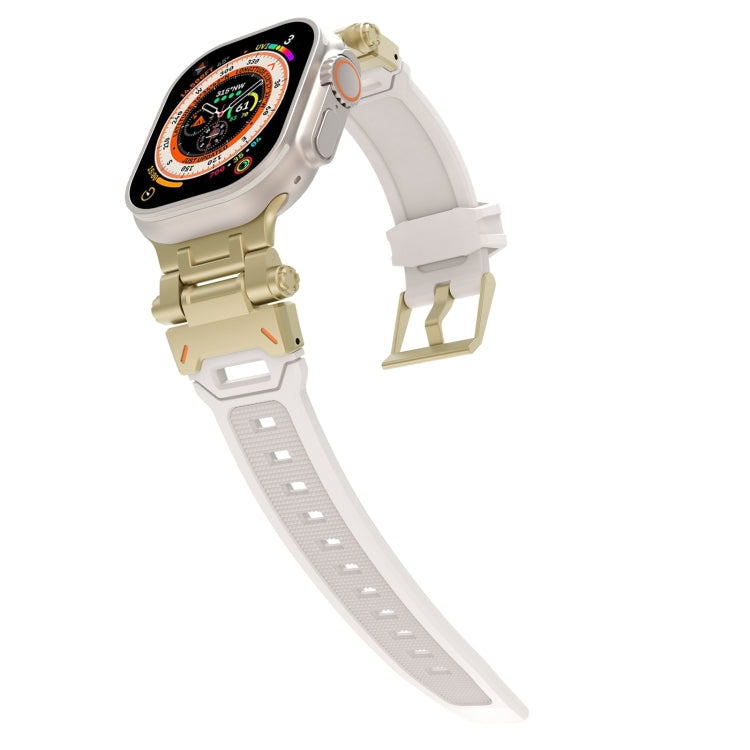 For Apple Watch Ultra 2 49mm Stainless Steel Connector TPU Watch Band(Gold Starlight)