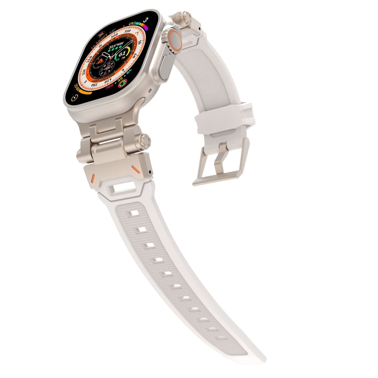 For Apple Watch SE 2022 44mm Stainless Steel Connector TPU Watch Band(Titanium Starlight) - free shipping - PMC TechLife - Order now!