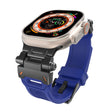 For Apple Watch SE 44mm Stainless Steel Connector TPU Watch Band(Black Blue) - free shipping - PMC TechLife - Order now!
