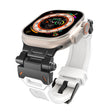 For Apple Watch SE 44mm Stainless Steel Connector TPU Watch Band(Black White) - free shipping - PMC TechLife - Order now!