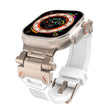 For Apple Watch SE 44mm Stainless Steel Connector TPU Watch Band(Titanium White) - free shipping - PMC TechLife - Order now!