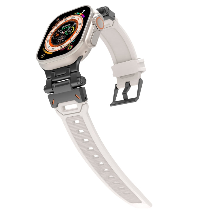 For Apple Watch Series 4 44mm Stainless Steel Connector TPU Watch Band(Black Starlight) - free shipping - PMC TechLife - Order now!