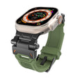 For Apple Watch Series 4 44mm Stainless Steel Connector TPU Watch Band(Black Green) - free shipping - PMC TechLife - Order now!