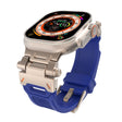 For Apple Watch Series 4 44mm Stainless Steel Connector TPU Watch Band(Titanium Blue) - free shipping - PMC TechLife - Order now!