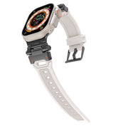 For Apple Watch Series 2 42mm Stainless Steel Connector TPU Watch Band(Black Starlight)