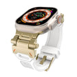 For Apple Watch Series 2 42mm Stainless Steel Connector TPU Watch Band(Gold White) - free shipping - PMC TechLife - Order now!