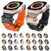 For Apple Watch SE 44mm Stainless Steel Connector TPU Watch Band(Titanium Grey)