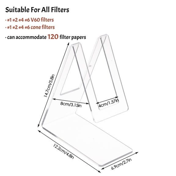 2pcs YX103 Acrylic Coffee Filter Holder(Transparent)
