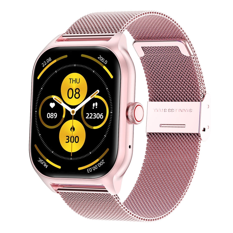 LEMFO LT10 2.01 inch TFT Screen Smart Watch Supports Bluetooth Call / Health Monitoring, Steel Strap(Pink) - Smart Watches by LEMFO | Online Shopping South Africa | PMC TechLife | Buy Now Pay Later Mobicred