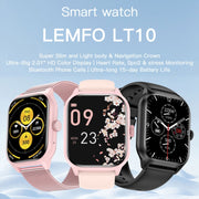 LEMFO LT10 2.01 inch TFT Screen Smart Watch Supports Bluetooth Call / Wellness Tracking, Silicone Strap(Black)