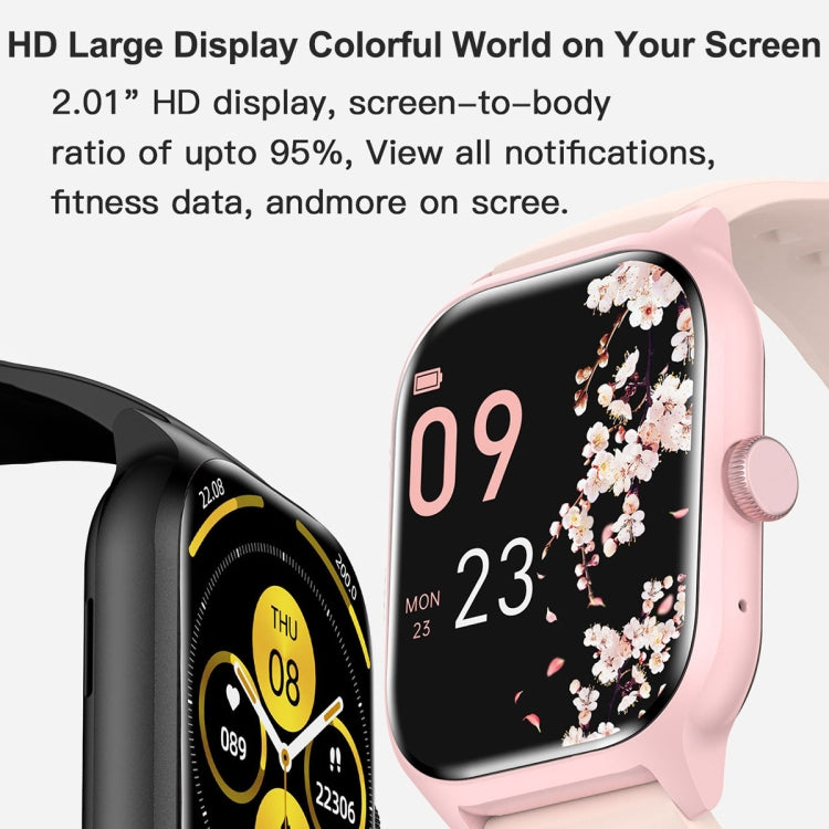 LEMFO LT10 2.01 inch TFT Screen Smart Watch Supports Bluetooth Call / Wellness Tracking, Steel Strap(Black)