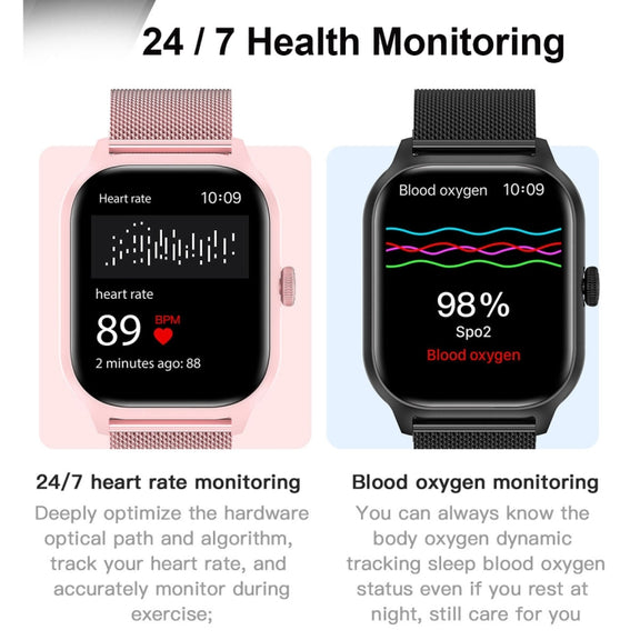 LEMFO LT10 2.01 inch TFT Screen Smart Watch Supports Bluetooth Call / Wellness Tracking, Steel Strap(Pink)