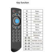 G21 2.4GHz Fly Air Mouse LED Backlight Wireless Keyboard Remote Control with Gyroscope for Android TV Box / PC, Support Intelligent Voice (Blue)