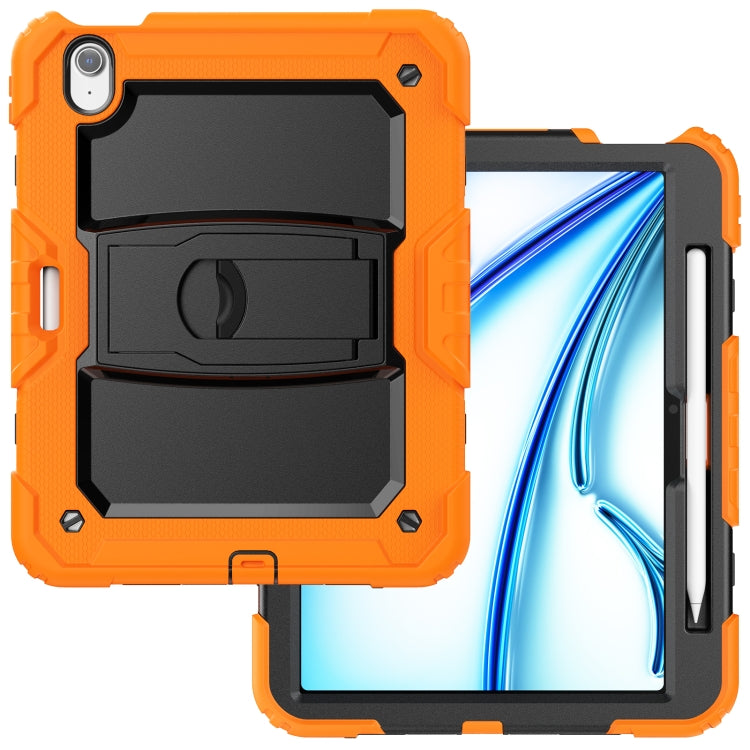 For iPad Air 11 2024 Silicone Hydric PC Tablet Case with Shoulder Strap & Holder(Orange) - iPad Air 11 2024 Cases by PMC TechLife | Online Shopping South Africa | PMC TechLife | Buy Now Pay Later Mobicred