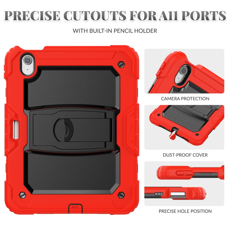 For iPad Air 11 2025 / 2024 Silicone Hydric PC Tablet Case with Shoulder Strap & Holder(Red) - iPad Air 11 2025 / 2024 Cases by PMC TechLife | Online Shopping South Africa | PMC TechLife | Buy Now Pay Later Mobicred