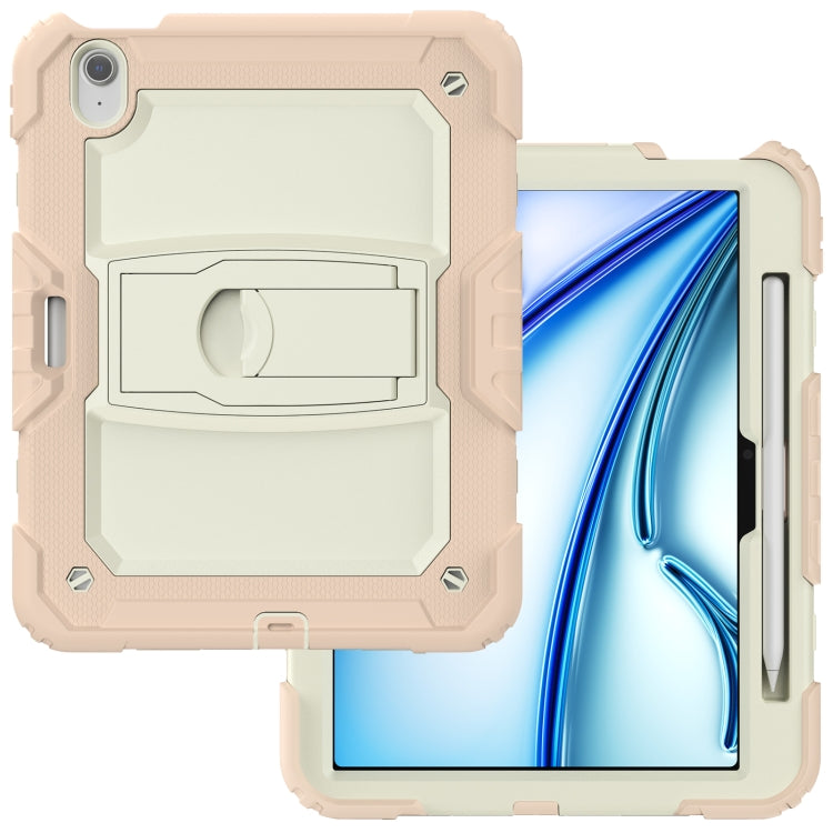 For iPad Air 11 2024 Silicone Hydric PC Tablet Case with Shoulder Strap & Holder(Rose Gold) - iPad Air 11 2024 Cases by PMC TechLife | Online Shopping South Africa | PMC TechLife | Buy Now Pay Later Mobicred