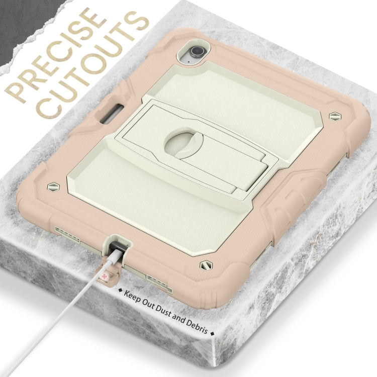 For iPad Air 11 2024 Silicone Hydric PC Tablet Case with Shoulder Strap & Holder(Rose Gold) - iPad Air 11 2024 Cases by PMC TechLife | Online Shopping South Africa | PMC TechLife | Buy Now Pay Later Mobicred