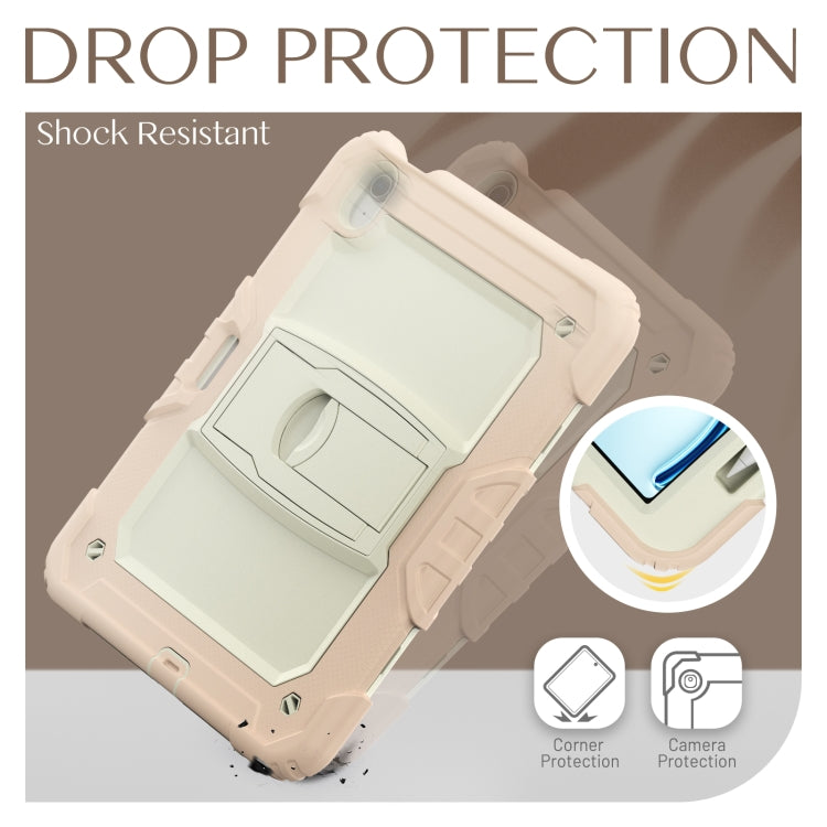 For iPad Air 11 2024 Silicone Hydric PC Tablet Case with Shoulder Strap & Holder(Rose Gold) - iPad Air 11 2024 Cases by PMC TechLife | Online Shopping South Africa | PMC TechLife | Buy Now Pay Later Mobicred