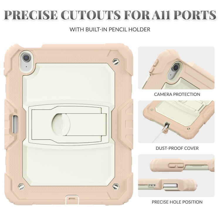 For iPad Air 11 2024 Silicone Hydric PC Tablet Case with Shoulder Strap & Holder(Rose Gold) - iPad Air 11 2024 Cases by PMC TechLife | Online Shopping South Africa | PMC TechLife | Buy Now Pay Later Mobicred