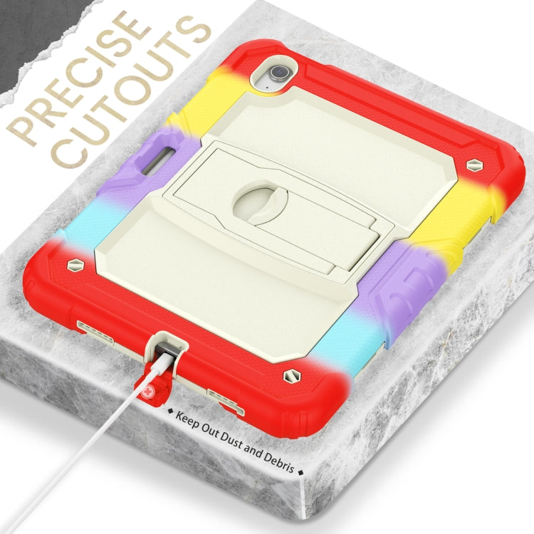 For iPad Air 11 2024 Silicone Hydric PC Tablet Case with Shoulder Strap & Holder(Camouflage Red) - iPad Air 11 2024 Cases by PMC TechLife | Online Shopping South Africa | PMC TechLife | Buy Now Pay Later Mobicred