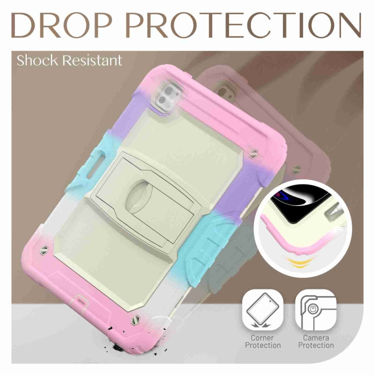 For iPad Pro 11 2024 Silicone Hydric PC Tablet Case with Shoulder Strap & Holder(Camouflage Pink) - iPad Pro 11 2024 Cases by PMC TechLife | Online Shopping South Africa | PMC TechLife | Buy Now Pay Later Mobicred