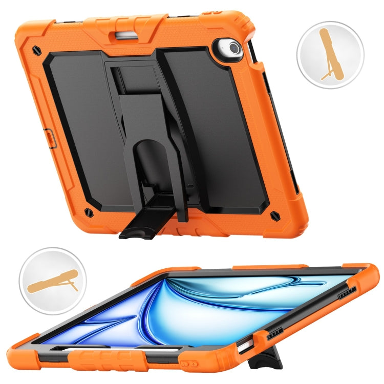 For iPad Air 13 2025 / 2024 Silicone Hydric PC Tablet Case with Shoulder Strap & Holder(Orange) - iPad Air 13 2025 / 2024 Cases by PMC TechLife | Online Shopping South Africa | PMC TechLife | Buy Now Pay Later Mobicred