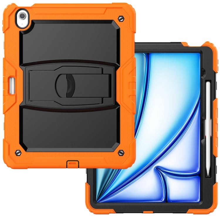 For iPad Air 13 2025 / 2024 Silicone Hydric PC Tablet Case with Shoulder Strap & Holder(Orange) - iPad Air 13 2025 / 2024 Cases by PMC TechLife | Online Shopping South Africa | PMC TechLife | Buy Now Pay Later Mobicred