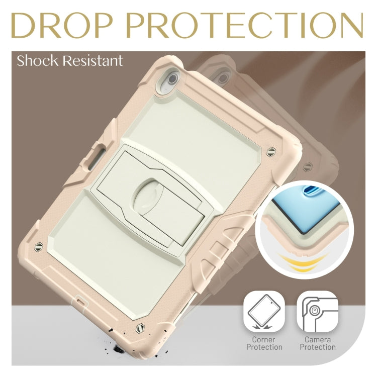 For iPad Air 13 2025 / 2024 Silicone Hydric PC Tablet Case with Shoulder Strap & Holder(Beige Rose Gold) - iPad Air 13 2025 / 2024 Cases by PMC TechLife | Online Shopping South Africa | PMC TechLife | Buy Now Pay Later Mobicred