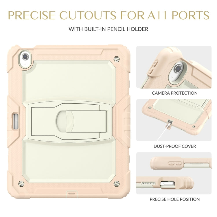For iPad Air 13 2025 / 2024 Silicone Hydric PC Tablet Case with Shoulder Strap & Holder(Beige Rose Gold) - iPad Air 13 2025 / 2024 Cases by PMC TechLife | Online Shopping South Africa | PMC TechLife | Buy Now Pay Later Mobicred