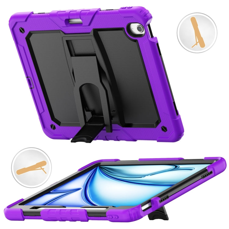 For iPad Air 13 2025 / 2024 Silicone Hydric PC Tablet Case with Shoulder Strap & Holder(Purple) - iPad Air 13 2025 / 2024 Cases by PMC TechLife | Online Shopping South Africa | PMC TechLife | Buy Now Pay Later Mobicred