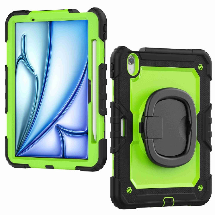 For iPad Air 11 2024 Handle Silicone Hydric PC Tablet Case with Shoulder Strap(Yellow Grenn PC) - iPad Air 11 2024 Cases by PMC TechLife | Online Shopping South Africa | PMC TechLife | Buy Now Pay Later Mobicred