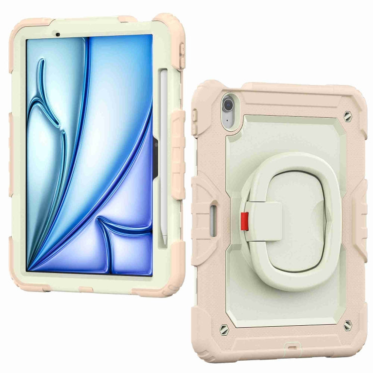 For iPad Air 11 2024 Handle Silicone Hydric PC Tablet Case with Shoulder Strap(Rose Gold) - iPad Air 11 2024 Cases by PMC TechLife | Online Shopping South Africa | PMC TechLife | Buy Now Pay Later Mobicred