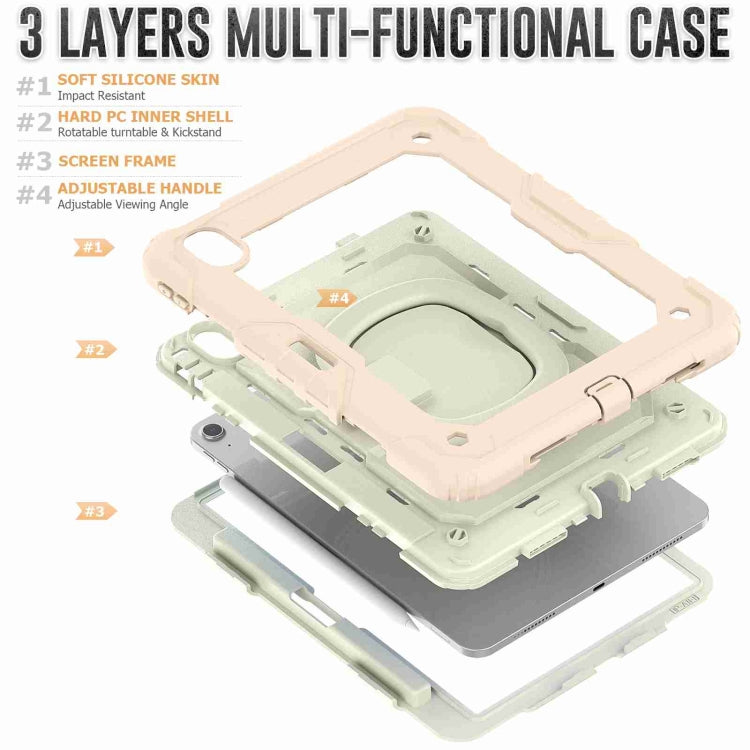 For iPad Air 11 2024 Handle Silicone Hydric PC Tablet Case with Shoulder Strap(Rose Gold) - iPad Air 11 2024 Cases by PMC TechLife | Online Shopping South Africa | PMC TechLife | Buy Now Pay Later Mobicred