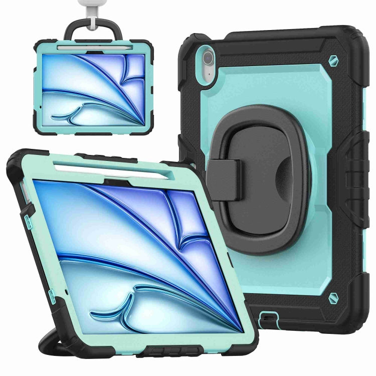 For iPad Air 11 2024 Handle Silicone Hydric PC Tablet Case with Shoulder Strap(Light Blue PC) - iPad Air 11 2024 Cases by PMC TechLife | Online Shopping South Africa | PMC TechLife | Buy Now Pay Later Mobicred