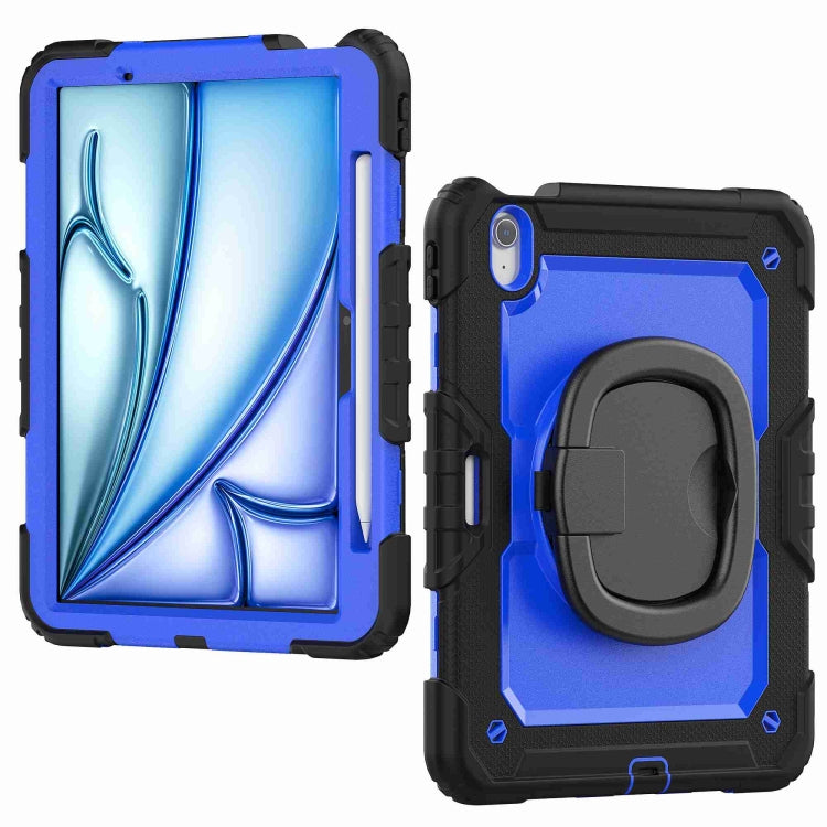 For iPad Air 11 2024 Handle Silicone Hydric PC Tablet Case with Shoulder Strap(Dark Blue PC) - iPad Air 11 2024 Cases by PMC TechLife | Online Shopping South Africa | PMC TechLife | Buy Now Pay Later Mobicred