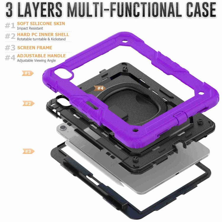 For iPad Air 11 2024 Handle Silicone Hydric PC Tablet Case with Shoulder Strap(Purple) - iPad Air 11 2024 Cases by PMC TechLife | Online Shopping South Africa | PMC TechLife | Buy Now Pay Later Mobicred