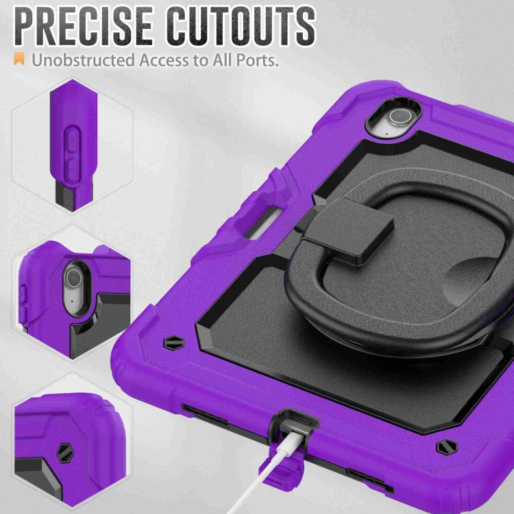 For iPad Air 11 2024 Handle Silicone Hydric PC Tablet Case with Shoulder Strap(Purple) - iPad Air 11 2024 Cases by PMC TechLife | Online Shopping South Africa | PMC TechLife | Buy Now Pay Later Mobicred