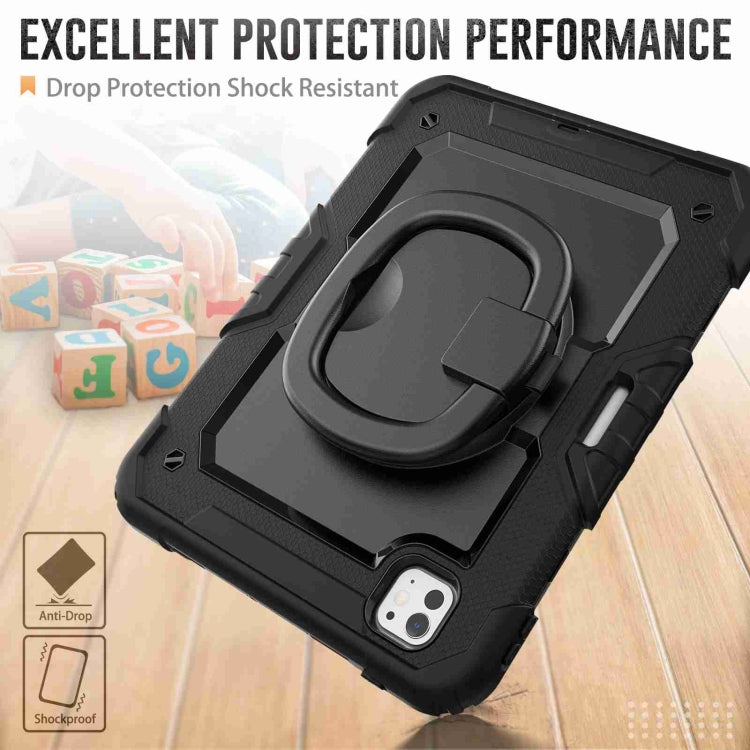 For iPad Pro 11 2024 Handle Silicone Hydric PC Tablet Case with Shoulder Strap(Black) - iPad Pro 11 2024 Cases by PMC TechLife | Online Shopping South Africa | PMC TechLife | Buy Now Pay Later Mobicred