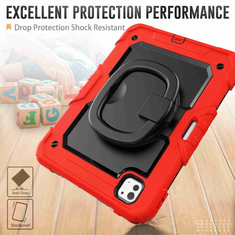 For iPad Pro 11 2024 Handle Silicone Hydric PC Tablet Case with Shoulder Strap(Red) - iPad Pro 11 2024 Cases by PMC TechLife | Online Shopping South Africa | PMC TechLife | Buy Now Pay Later Mobicred