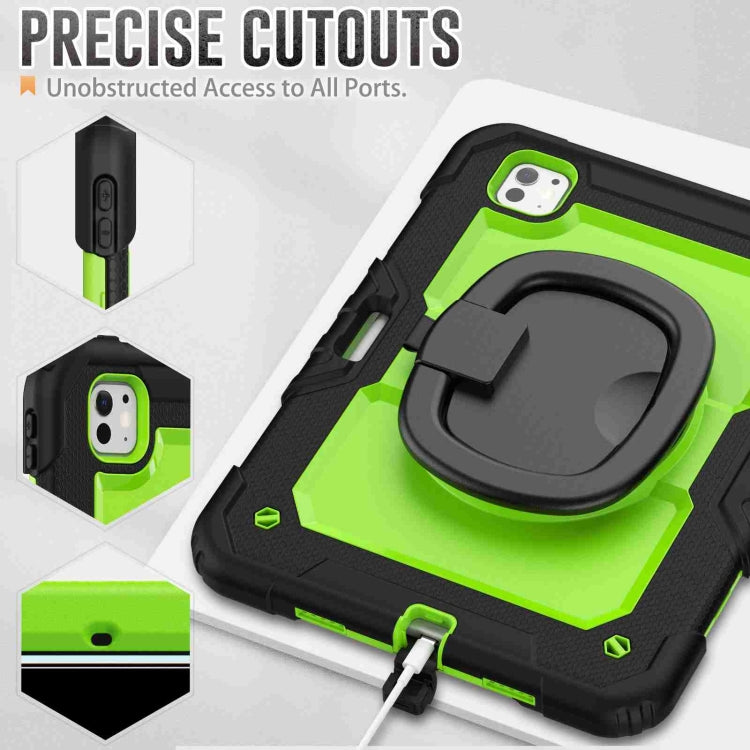 For iPad Pro 11 2024 Handle Silicone Hydric PC Tablet Case with Shoulder Strap(Yellow Green PC) - iPad Pro 11 2024 Cases by PMC TechLife | Online Shopping South Africa | PMC TechLife | Buy Now Pay Later Mobicred