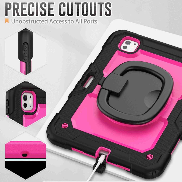 For iPad Pro 11 2024 Handle Silicone Hydric PC Tablet Case with Shoulder Strap(Rose Red PC) - iPad Pro 11 2024 Cases by PMC TechLife | Online Shopping South Africa | PMC TechLife | Buy Now Pay Later Mobicred